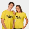 hubby wifey yellow couple t shirt online india