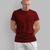 plain maroon t shirt for men in india