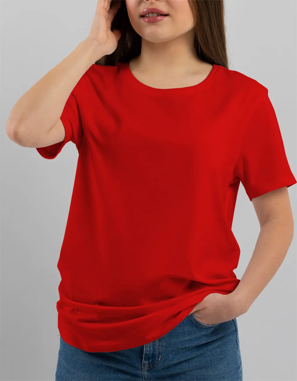 plain red t shirt for women online shopping in india