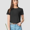 buy plain black t-shirt for women under 300 online india