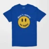 dont worry smiley printed royal blue t shirt womens and mens online india
