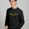 franky bros black sweatshirts balmain sweatshirts gold printed in india