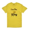 best king queen t shirt for couples yellow online india