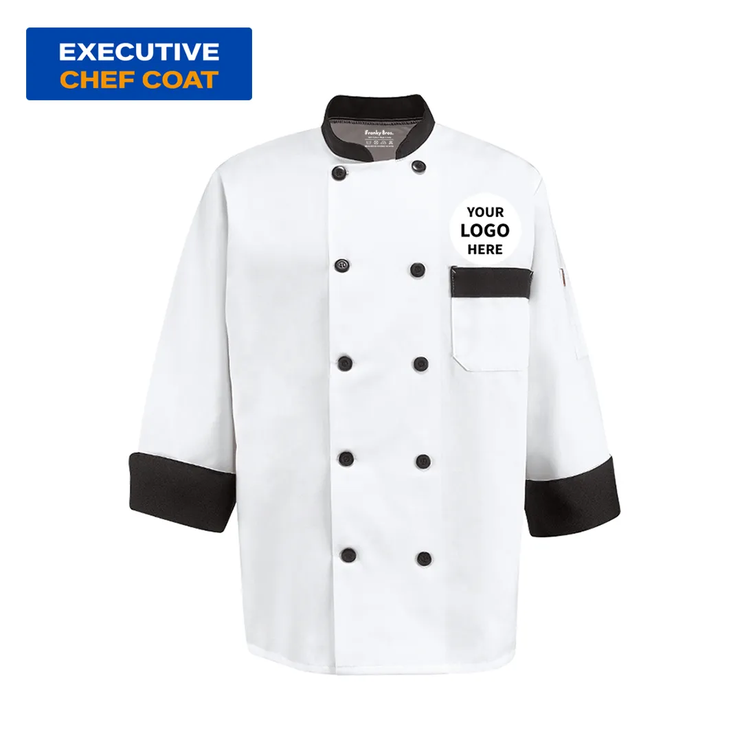 executive chef coat with logo printing embroidery and hotel uniform manufacturers in india