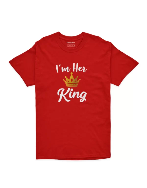 king queen t shirt for couples red colour online