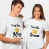 king queen white couple t shirt set buy online india