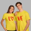 love t shirt yellow couple t shirt online india