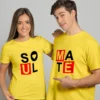 soul mate t shirt for couples yellow couple tshirts online india