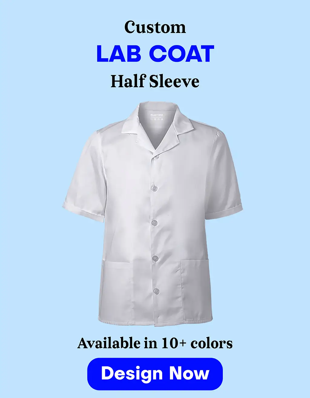 lab coat for nurses lab technicians and professionals white coat for lab franky bros hospital and industrial uniforms online india